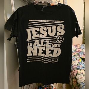 Jesus Is All We Need Newsong Black Graphic T-shirt !